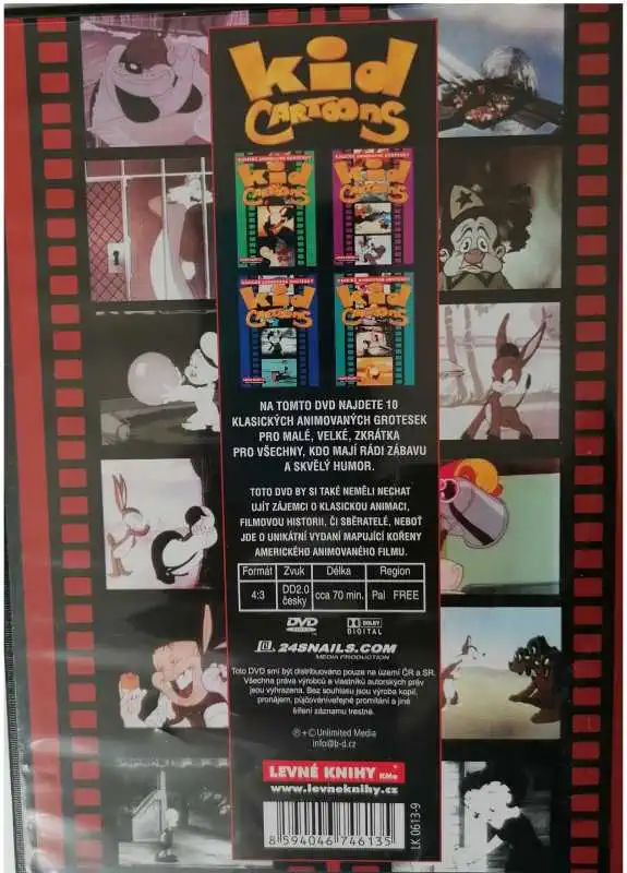 Klasické animované grotesky - Kid cartoons - DVD plast/ slim ( červené )