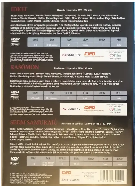 3x Akira Kurosawa -  3 DVD plast