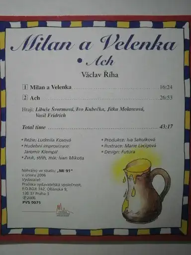 Milan a Velenka - CD papírová pošetka