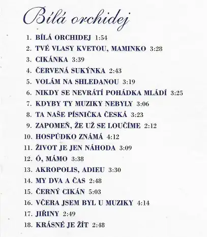 Bílá orchidej  - CD