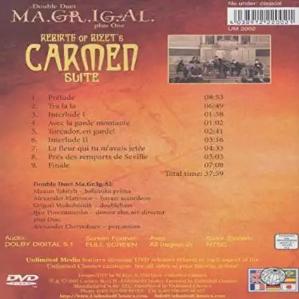 Double Duet MA.GR.IG.AL. plus One - Carmen Suit - DVD plast