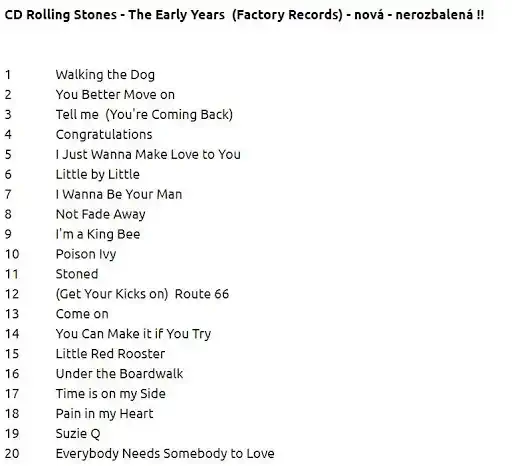 The Rolling Stones - The Early Years - CD /plast/