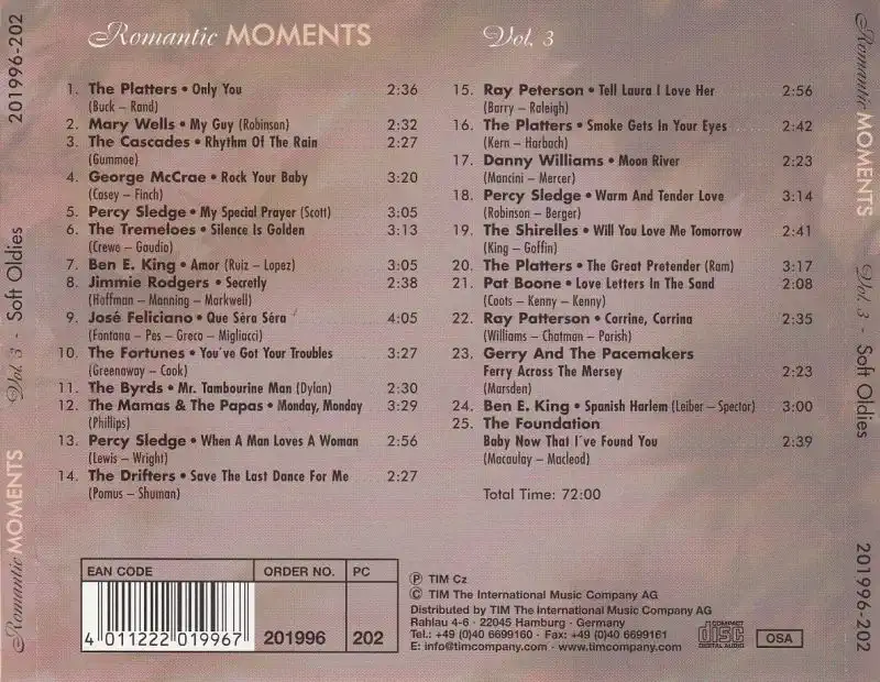 Romantic moments - Vol. 3 - Soft Oldies - CD /plast/