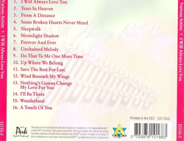 Various Artists - I Will Always love You - CD /plast/