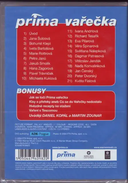 Prima vařečka aneb Hvězdy u Vás v kuchyni - DVD /plast/