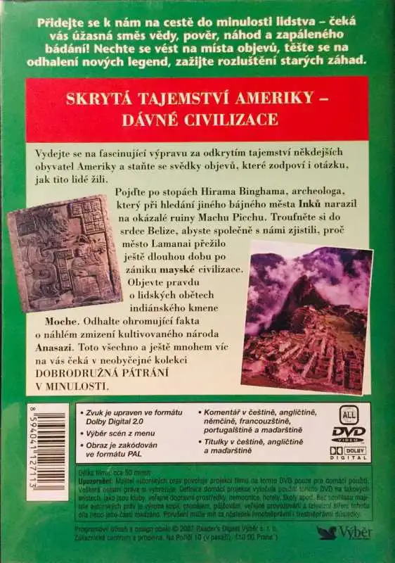 Dobrodružná pátrání v minulosti - Skrytá tajemství Ameriky - DVD /plast/