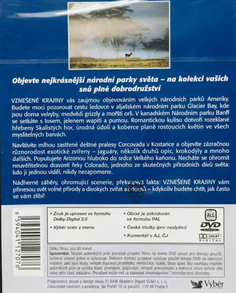 Nejkrásnější národní parky světa - Vznešené krajiny - DVD /plast/