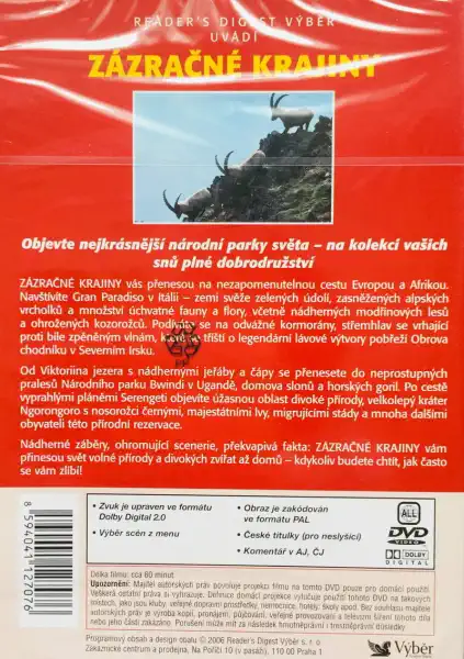 Nejkrásnější národní parky světa -Zázračné krajiny - DVD /plast/