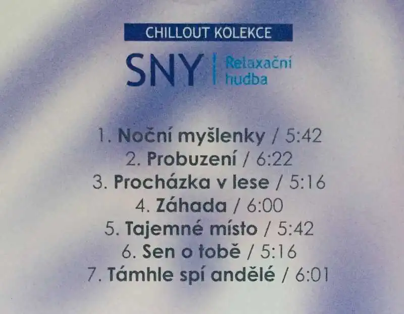 Relaxační hudba - Sny - CD /pošetka//bazarové zboží/