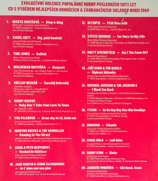 1969 - kolekce hitů - CD /pošetka/