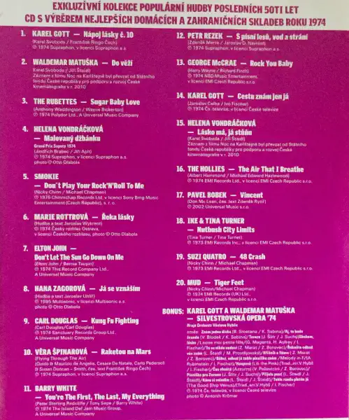 1974 - kolekce hitů - CD /pošetka/