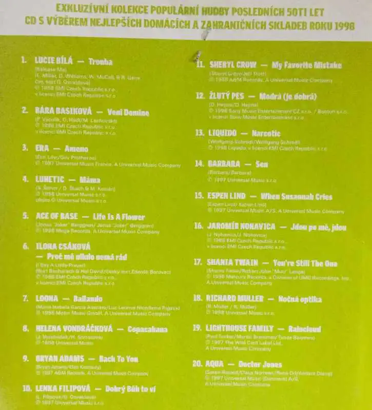 1998 - kolekce hitů - CD /pošetka/