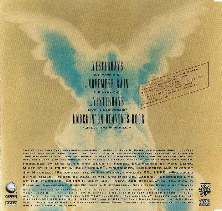 Guns n' Roses - Yesterday - CD /slim//bazarové zboží/