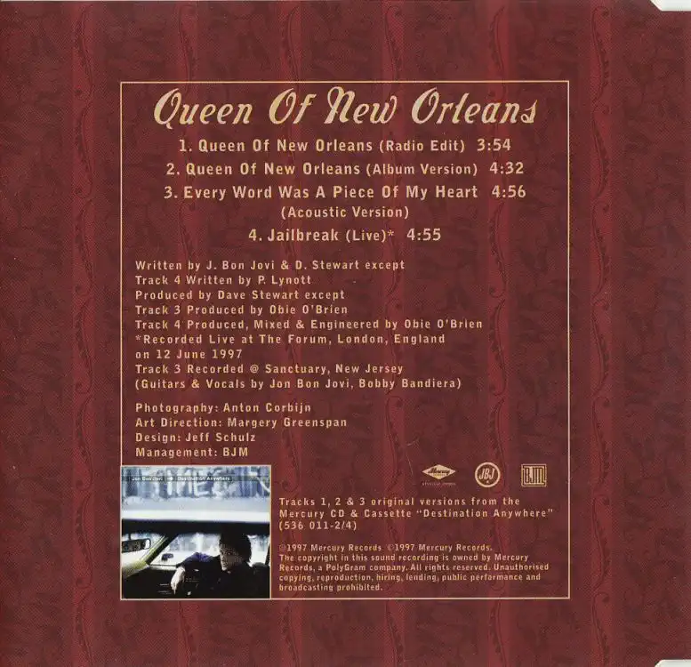 Jon Bon Jovi - Queen of New Orleans - CD /slim//bazarové zboží/