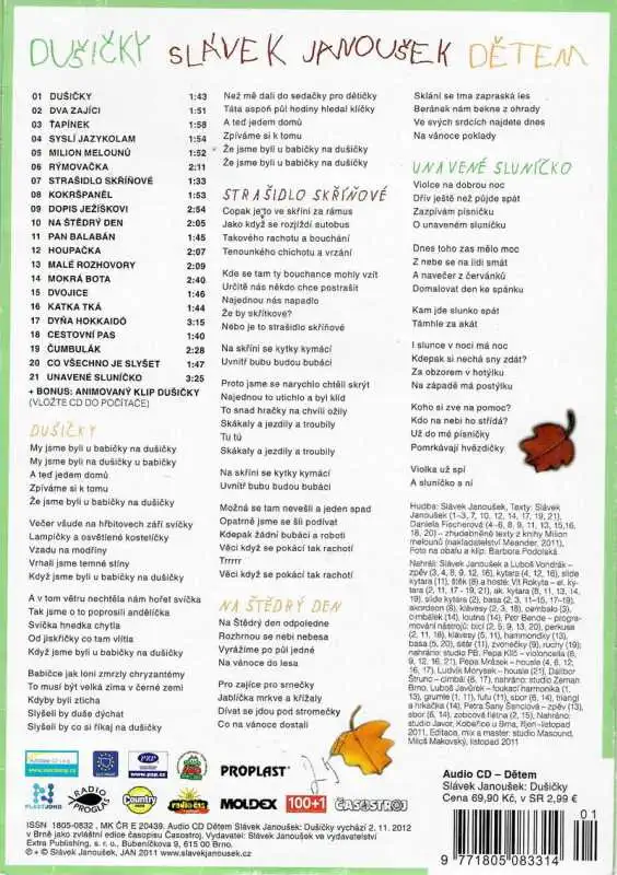 Dušičky - Slávek Janoušek dětem - CD papírová pošetka 