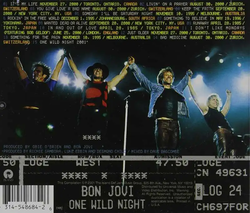Bon Jovi - One Wild Night - CD /plast/