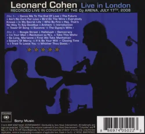Leonard Cohen - Live in London - 2xCD /karton obal/