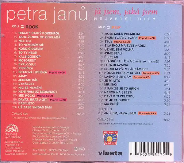 Petra Janů - Já jsem, jaká jsem - CD /plast/