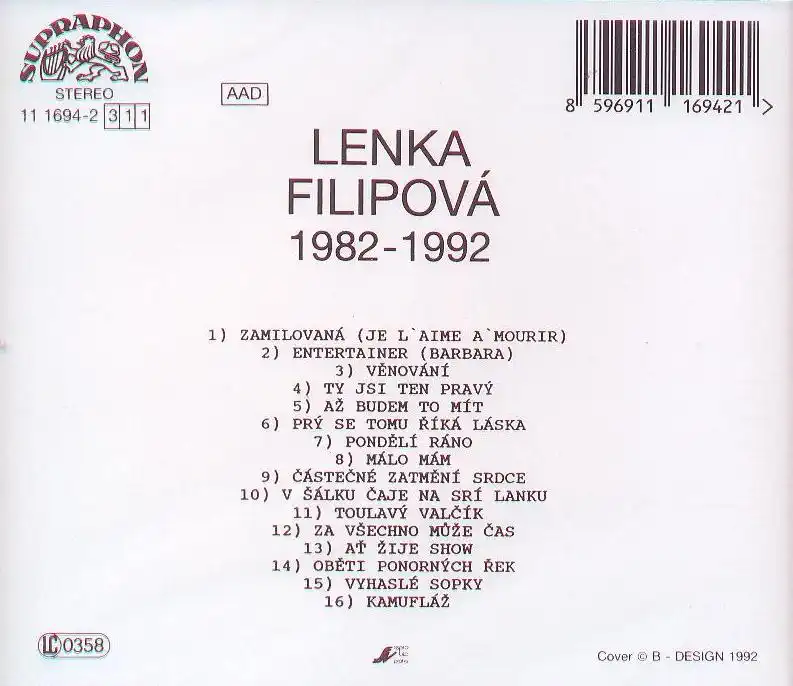Lenka Filipová - 1982 - 1992 - CD /plast/