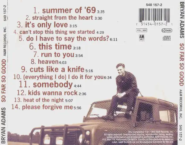 Bryan Adams - So Far So Good - CD /plast/