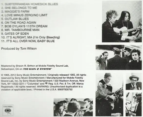 Bob Dylan - Bringing It All Back Home - CD /plast/