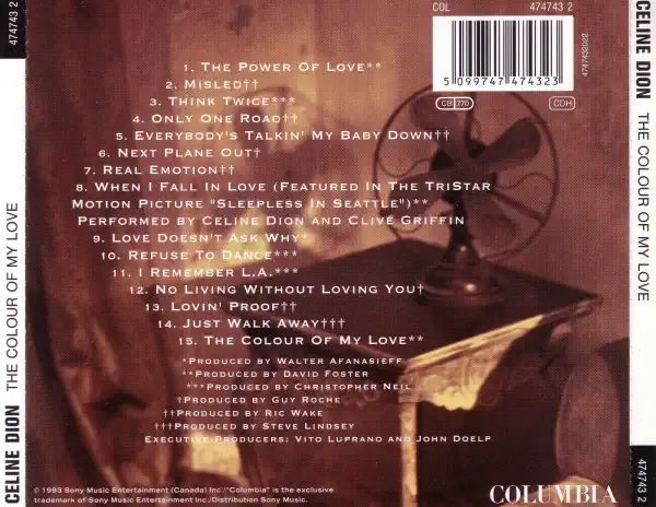 Celine Dion - The Colour of My Love - CD /plast/