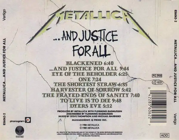 Metallica...And Justice For All - CD /karton obal/