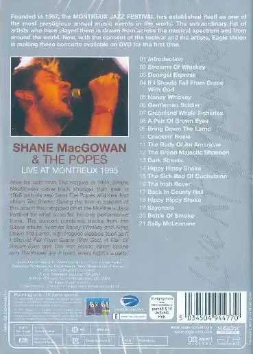 Shane MacGowan & The Popes - Live At Montreaux 1995 - DVD /plast/