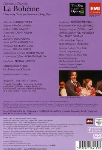 La Bohéme - The Metropolitan Opera - DVD /plast/