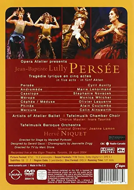Lully Persée - Tafelmusik Baroque Orchestra - Hervé Niquet - DVD /plast/