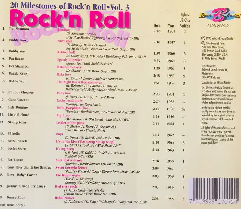 20 Milestones of Rock'n Roll - Vol. 3 - CD /plast/