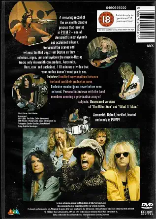 AEROSMITH: The making of PUMP ( Plast ) DVD