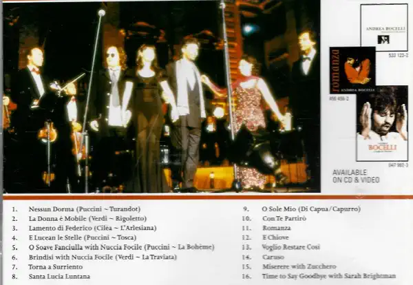 ANDREA BOCELLI - a night in Tuscany - DVD - bazarové zboží