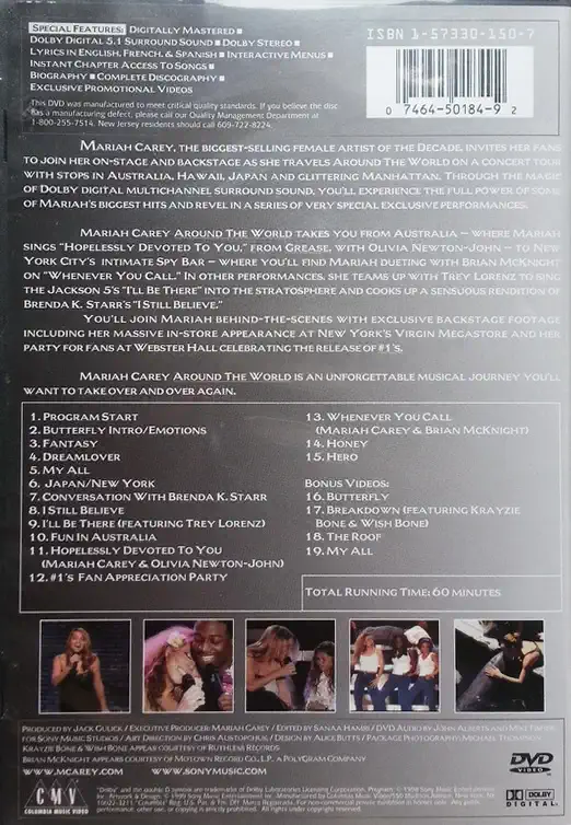 Mariah Carey - Around the World - DVD /plast/