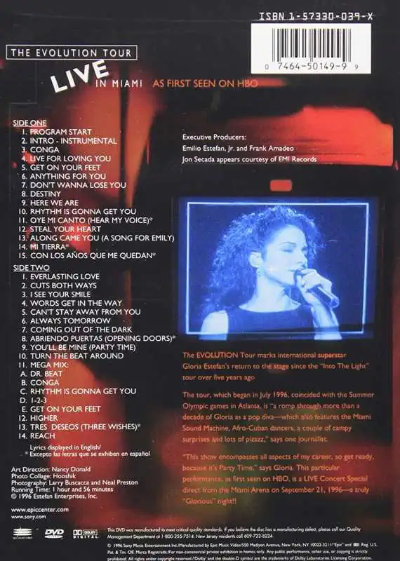 Gloria Estefan - The Evolution Tour Live in Miami - DVD /plast/