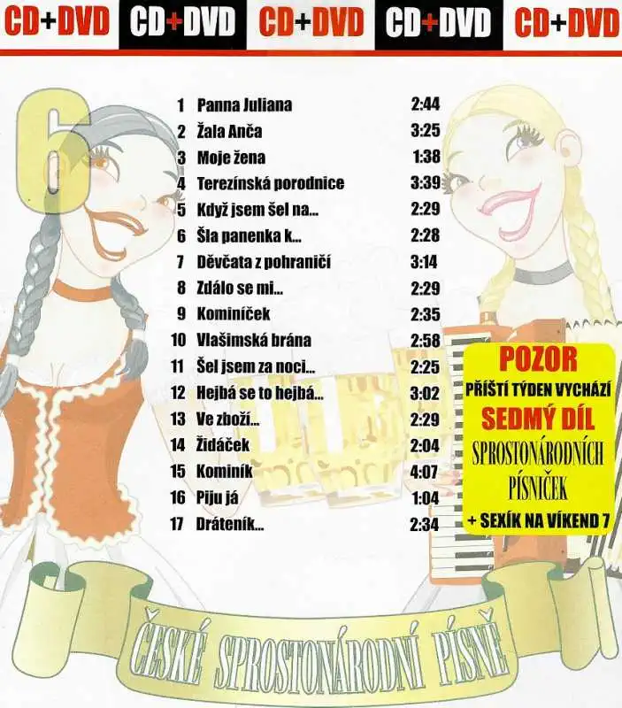 České sprostonárodní písně a sexík na víkend 6  ( pošetka ) CD