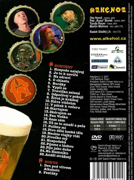 Alkehol - ŽIVĚ - natočeno v Plzni ( bazarové zboží ) digipack DVD