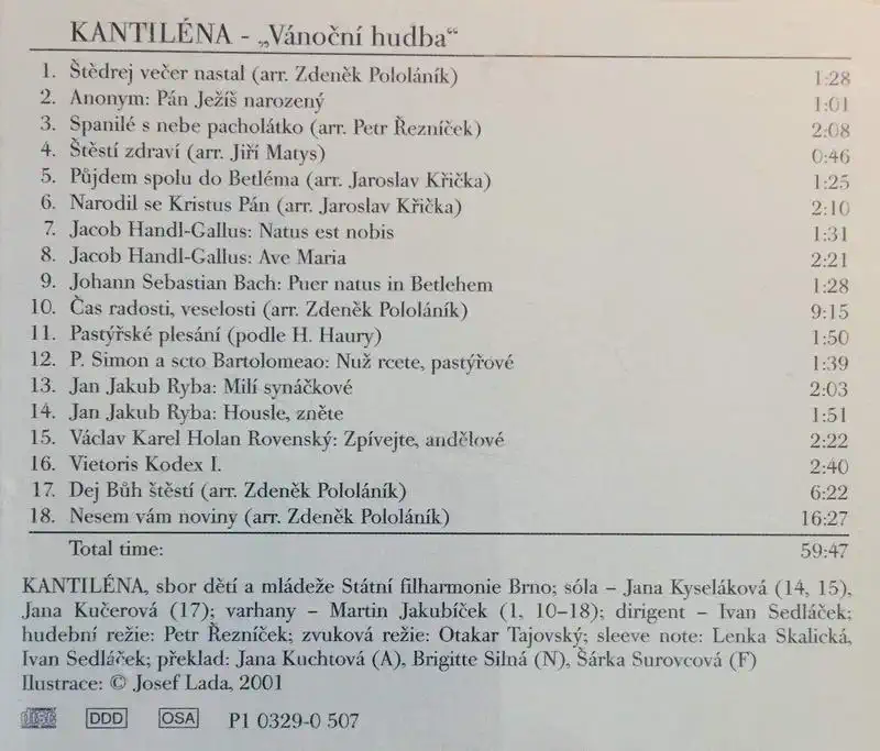 Kantiléna - Vánoční hudba - CD /plast/