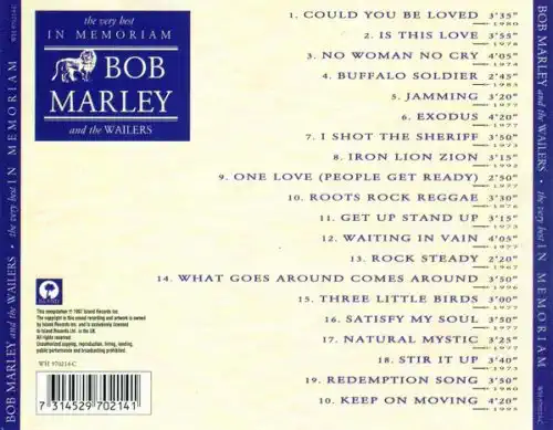 Bob Marley and the Wailers - The very best of In Memoriam - CD /plast/bazarové zboží/