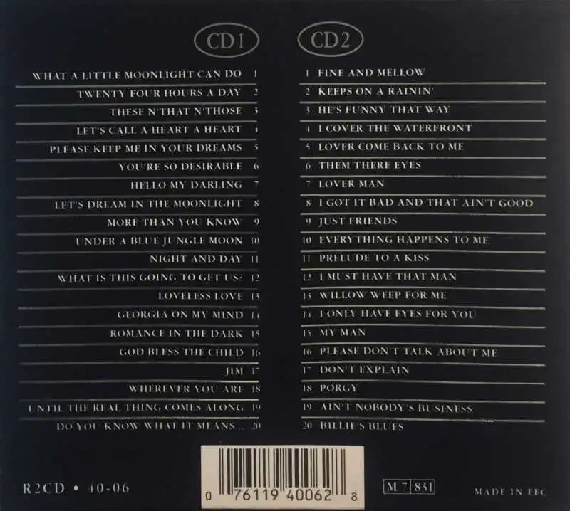 Billie Holiday - The Gold Collection 40 - 2xCD /plast v šubru/