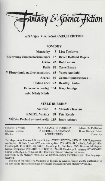 Fantasy & Science Fiction - 5/1997 - bazarové zboží