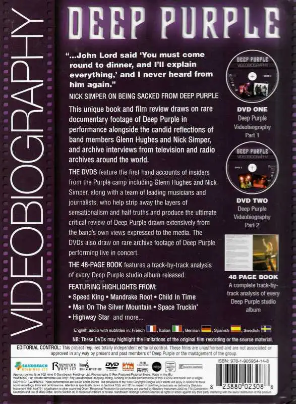 Deep Purple - Videobiography - 2 DVD bazarové zboží