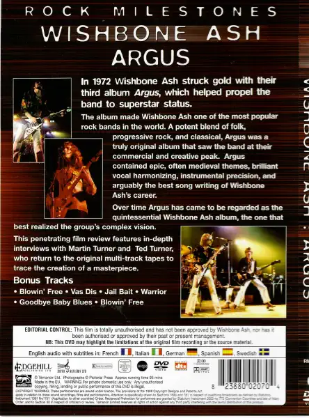 Wishbone Ash - Argus - DVD plast