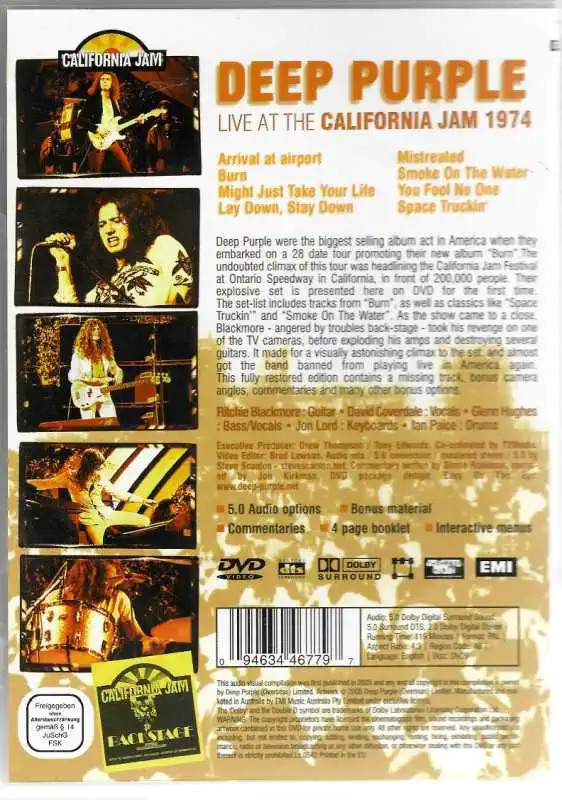 Deep Purple - Live in California 74 - DVD plast 