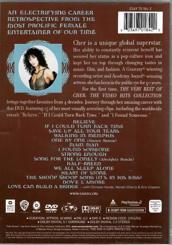 The very best of CHER - The video hits collection - DVD plast 