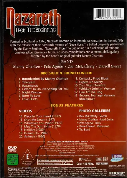 Nazareth - From The Beginning - DVD plast 