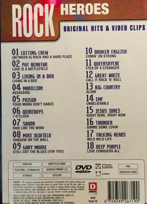 Rock Heroes - DVD /plast/