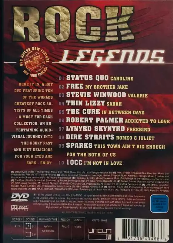 Rock Legends - DVD /plast/