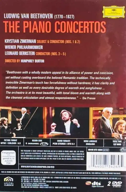 Bernstein / Beethoven - The Piano Concertos - Krystian Zimerman - DVD /plast/