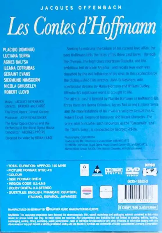 Jacques Offenbach - Les Contes d'Hoffmann - DVD /plast/